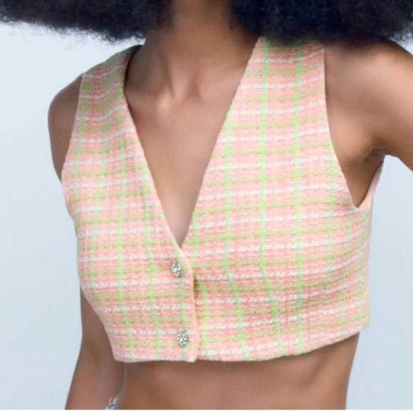 Zara Tops - Zara tweed crop top